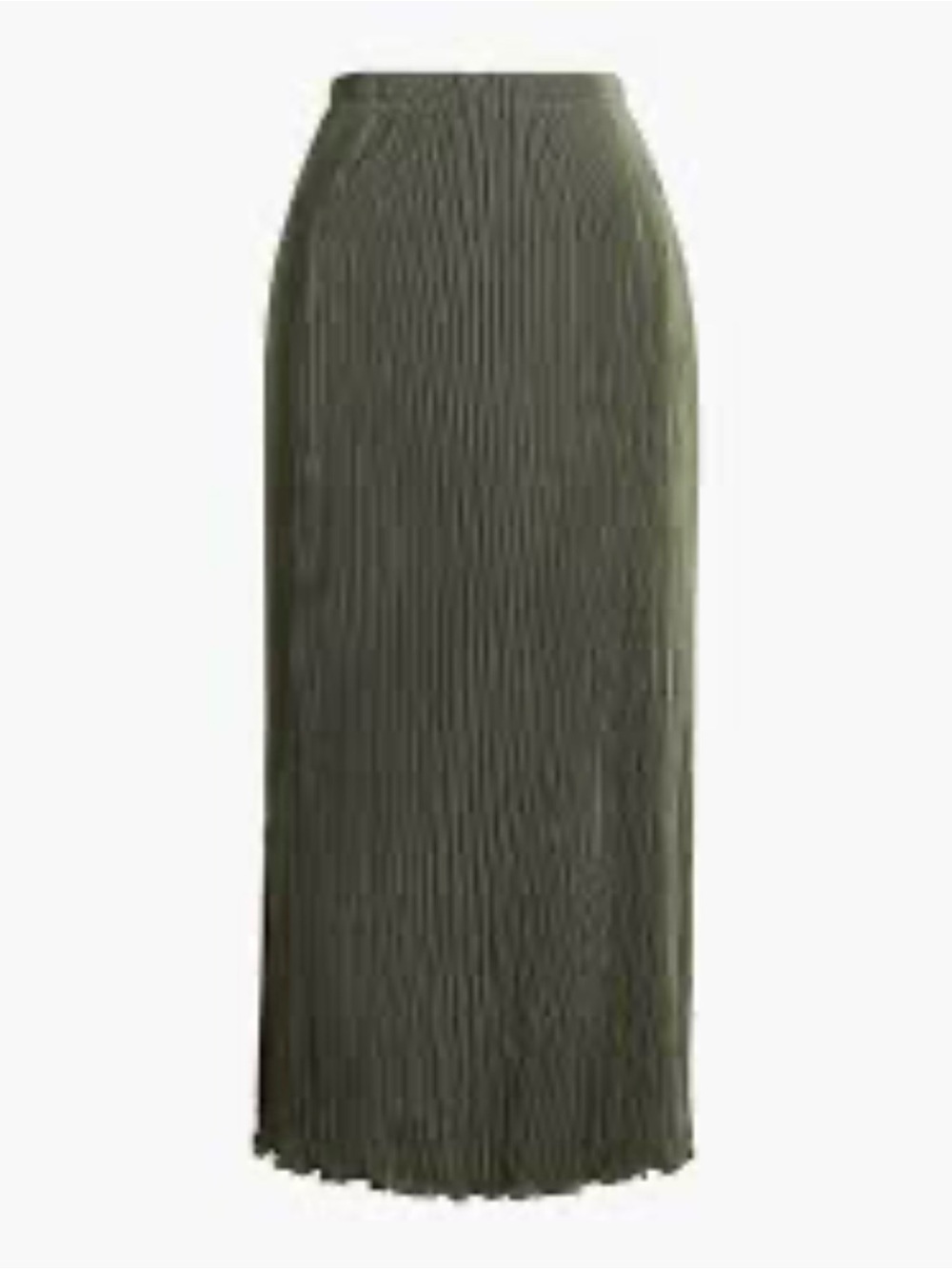 J. Crew Factory Olive Plisse Midi Skirt